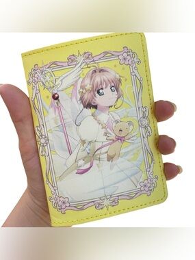 Cardcaptor Sakura Clear Card Yellow Kawaii Anime Passport Cover Holder Wallet